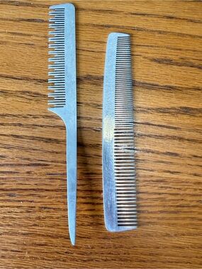 Set Of VTG Aluminum Metal Silver Comb Flamingo Comb Set Made In Sweden